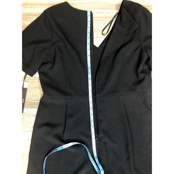 Karl Lagerfeld Paris Womens Black V-Neck Jumpsuit  Size 16 -NWT - Picture 8 of 11